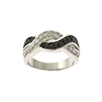 Black and Clear CZ Braided Band